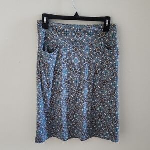 Beroy Blue and Brown A-Line Swim Skirt